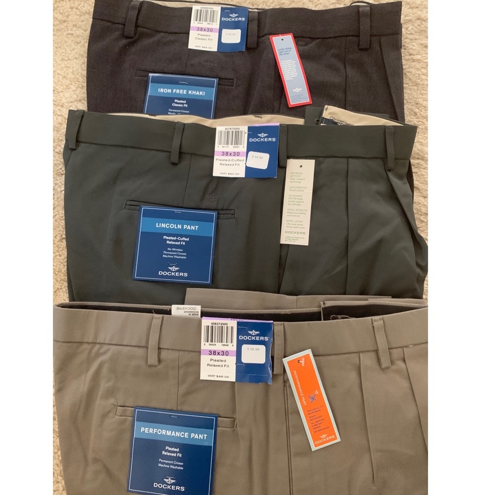 3 pairs bundle of men dress pants sz 38x30 NWT